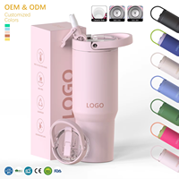 Gobelet isotherme en acier inoxydable personnalisé de 20oz, 24oz, 32oz, 40oz, avec poignée et paille, pour sublimation, vente en gros