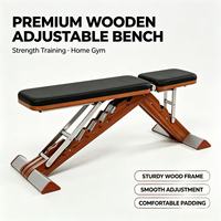 Banc de musculation multi-angles réglable avec cadre en chêne rouge, revêtement en cuir microfibre et coussin en EVA - Équipement de fitness commercial pour la musculation
