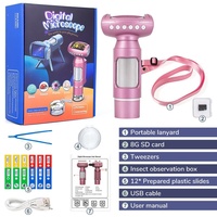Kit de microscope portable pour enfants, microscope vidéo de qualité professionnelle, écran LCD 2 pouces, USB, grossissement 50X-300X, haute luminosité