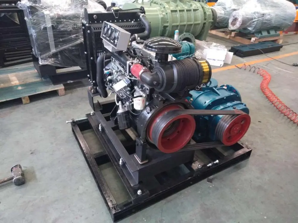 Roots blower with diesel engine