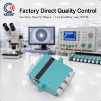 Adaptateur de fibre optique multimode KEXINT LC Quad OM3, coupleur à bride 4 ports, faible perte d'insertion de 0,2 dB