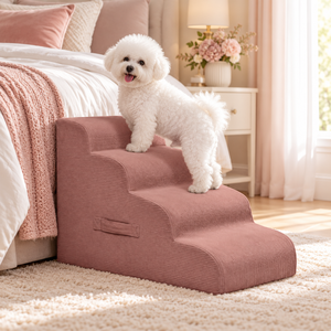 Tangga Anjing Berbahan Busa dengan Lapisan Korduroi Lembut 2/3/4 Tingkat, Desain Anti Selip untuk Anak Anjing, Anak Kucing, dan Anjing Tua untuk Mencapai Tempat Tidur/Sofa - Product Image 2