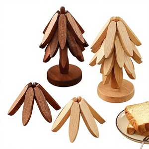 Salvamanteles de Madera Moderno, Ecológico y Hecho a Mano, con Forma de Flor, Resistente al Calor, para Ollas y Sartenes, Protector de Mesa para Cocina y Comedor, 400 mm - Product Image 1