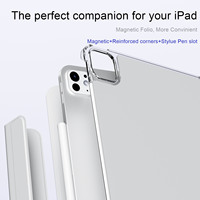 Casing penutup magnetik desain baru 2025 warna abu-abu dengan tempat pensil magnetik untuk iPad Pro 11 inci (M4 Chip)