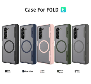 Étui fin magnétique pour Samsung Galaxy Z Fold 6 <span class=keywords><strong>avec</strong></span> protection de charnière à ressort, <span class=keywords><strong>coque</strong></span> de téléphone <span class=keywords><strong>transparente</strong></span> givrée antichoc - Product Image 2