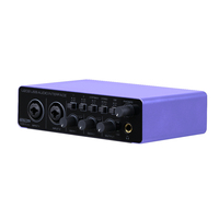 Interface audio de studio professionnelle U202 à 4 canaux, voix réglable, multiples sons électroniques pour chant et enregistrement, filaire