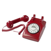 Téléphone filaire rotatif vintage style ancien avec sonnerie mécanique et haut-parleur intégré, design fonctionnel aspect antique PA188B PSTN