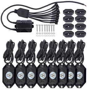 Lumière <span class=keywords><strong>LED</strong></span> Rock Underbody Rock 4 6 8 12Pods 12V 4X4 SUV Pickup Truck ATV UTV App Télécommande Châssis Lumières - Product Image 1
