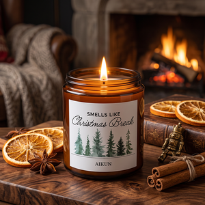 AIKUN Factory Direct Elegant Glass <b>Candle</b> Luxury <b>Gift</b> <b>Set</b> Natural Fragrance Sustainable Soy Wax Christmas <b>Candle</b> for Home Decor - Product Image 3