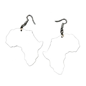 Alta calidad al por mayor África <span class=keywords><strong>mapa</strong></span> forma sublimación en blanco prensa <span class=keywords><strong>de</strong></span> calor transferencia madera MDF pendientes - Product Image 1