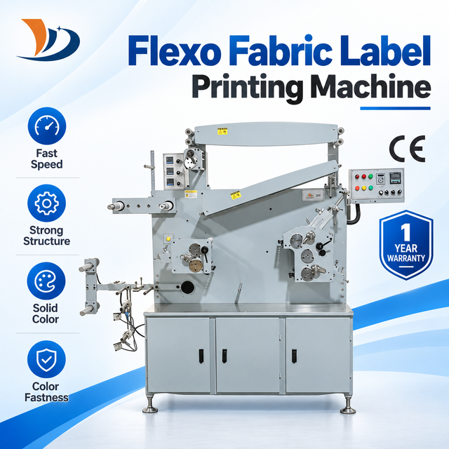 New Automatic High-Speed (60m/min) Flexographic Printing Machine 1 Year Warranty Trademark Ribbon Washing Labels for Textile