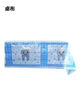 DAMAI mavi pembe sağlıklı diş tema parti kağıt plaka seti erkek kız doğum günü partisi için tek kullanımlık sofra parti malzemeleri