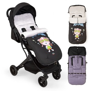 Universale impermeabile 46x105 CMS Footmuff per passeggini in pile di corallo Mod. Paracaidista blu - Product Image 1