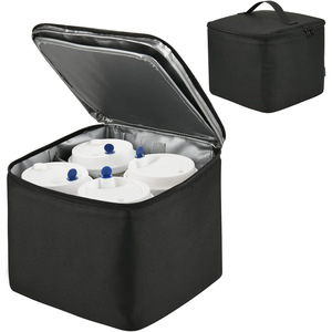 Portable Insulated Beverage Cooler Bag Neoprene Minimalist Design For Picnic Outdoor Use 4 Bottles Capacity - Product Image 1
