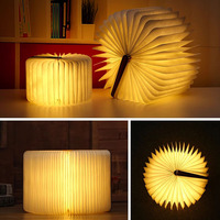 Lampe de lecture en bois personnalisable, vente directe usine, 5 couleurs, lampe de chevet pliable en papier LED
