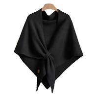 Vente en gros 2026 Dernier modèle de châle pull confortable, couleur unie, tricoté, hauts à épaules dénudées, doux, en pashmina, cape triangulaire pour femme, poncho
