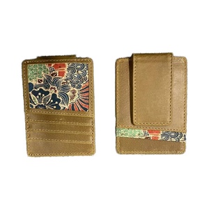 Vintage Unisex Crazy Horse Cowhide Leather RFID Blocking Portable Short Money Clip Thread Genuine Leather Polyester - Product Image 4