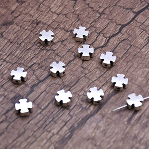 Cross Shaped Zinc Alloy Beads 6mm Straight Hole For <b>Bracelet</b> Making DIY Jewelry Accessories - Product Image 4