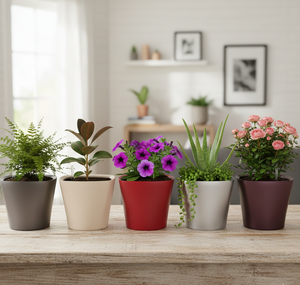 Pot de fleurs intelligent à arrosage automatique en PP, design rond avec indicateur de niveau d'eau, 6 couleurs, pour usage intérieur, grande taille - Product Image 6