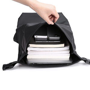 Mochila para Portátil con Cierre Enrollable, Estilo Moderno, Impermeable, de PU, para Estudiantes Universitarios, Escolares, Uso Diario, Deportiva, Casual, para Hombre - Product Image 5