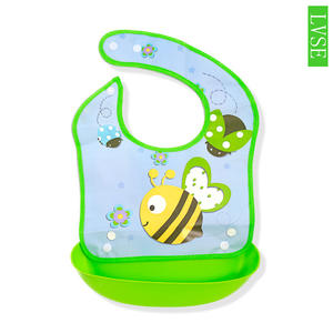 Baberos de alimentación EVA desmontables para bebés recién nacidos, delantales impermeables para bebés, babero, toallas para Saliva infantil, babero de dibujos animados con bolsillo para baba de comida - Product Image 5