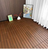 Baldosas de Madera Compuesta para Terraza, Diseño Cuadrado Moderno, 18 mm de Grosor, Encaje Antideslizante, Resistentes al Agua, con Acabado de Grano de Madera y Alto Brillo, para Sótanos