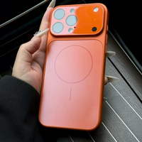 Nouvelle Coque Tendance Orange Couleur Unie pour iPhone 17 Air 16 15 14 13 Pro 17 Pro Max avec Protection Magnétique en Verre Trempé pour Objectif
