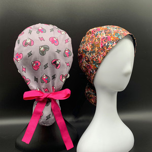 Chapeau d'infirmière <span class=keywords><strong>de</strong></span> dessin animé avec boutons, réglable, bouffant, pour scrubs, porte-queue <span class=keywords><strong>de</strong></span> cheval, turban bouffant, chapeau d'infirmière - Product Image 3