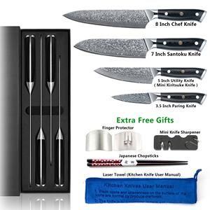 Cuchillo kiritsuke de acero alemán de alto carbono 50% de 8 pulgadas con mango de madera negra, 1,4116 de descuento en puntos de venta - Product Image 4