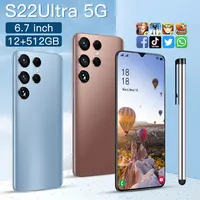 S22 Ponsel Ultra Unlock Ponsel Pintar 5G SIM Ganda Android 11 4G Telefon 12GB 512GB Wajah 6800MAh 6.7 Inci Ponsel Global