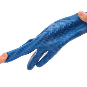 Guantes térmicos impermeables de invierno de seguridad cálidos térmicos de doble capa de látex azul - Product Image 4