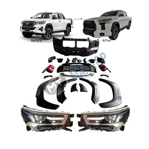 Maictop Car Accessories Facelift Front Bumper For Hilux Revo Rocco 2015-2020 Upgrade To Tundra Modified Grille Body Kit