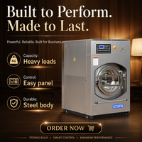 Mesin Cuci Komersial Stainless Steel 15kg dengan Ekstraksi Kecepatan Tinggi 220V untuk Laundry, Hotel, Rumah Sakit