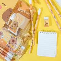 Ensemble de papeterie personnalisé Kapibala avec gomme et trousse à crayons