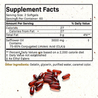 CLA 3000 Capsules molles d'acide linoléique conjugué, 120 unités, pour la croissance musculaire saine et la gestion du métabolisme