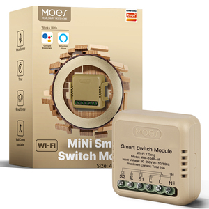 <span class=keywords><strong>MOES</strong></span> <span class=keywords><strong>TUYA</strong></span> 10A Mini module d'interrupteur mural intelligent WiFi 2 voies relais commande vocale - Product Image 1
