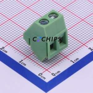 XY103-5.0-2P <b>Screw</b> Terminal <b>Block</b> Through hole Component (THT),P=5mm Connector 1x2P 5mm Green Through Hole - Product Image 1