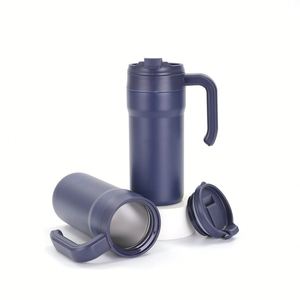 Termo Personalizado de Acero Inoxidable 304 de 650 ml, Pequeño, Azul, Aislamiento al Vacío, con Asa, Antiderrames, Portátil, para Regalo - Product Image 3