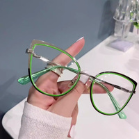 Gafas Ópticas Metálicas de Moda Lucky Eyewear, Montura de Ojo de Gato para Mujer, Anti Luz Azul, Gafas de Diseño