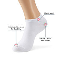 Chaussettes courtes en coton pour hommes et femmes, vente en gros d'usine, noires et blanches, respirantes, ventilées, rembourrées, coupe basse.
