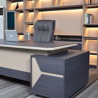Meubles de bureau en forme de L de luxe pour PDG, bureau de direction moderne en bois, bureau de direction, bureau de direction exécutif