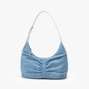 Bolsos de Mano de Mezclilla Mini Personalizados para Mujer, al por Mayor, con Cierre de Cremallera, Forma de Media Luna, Correa Única, Forro de Poliéster, 2-2.9L - Product Image 1