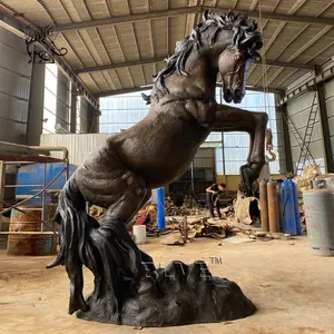 BLVE-تمثال حصان برونزي مصبوب كبير ، تمثال حصان معدني ، حديقة خارجية ، بيع