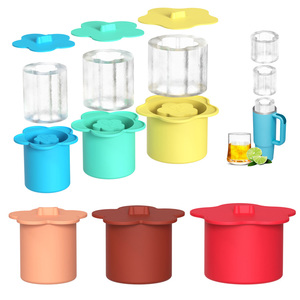 Moule à glaçons en silicone Early Riser pour accessoires de tasse Stanley, moules à glaçons en silicone avec couvercle et bac, moule à glaçons cylindrique à 3 cavités - Product Image 5