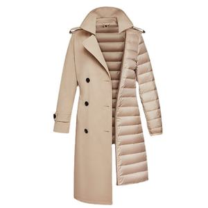 Boying <span class=keywords><strong>Femme</strong></span> Hiver Blouson <span class=keywords><strong>Trench</strong></span> Doudoune-Écologique Coupe-Vent Respirant Doublure Amovible Épaissie 90% Blanc Canard <span class=keywords><strong>Long</strong></span> - Product Image 2