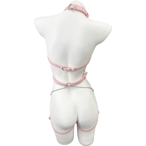 女性ハートゴシック調節可能拘束力コルセットエロティックストラップ服従ボディスーツPUボンデージギアセクシー下着大人の大人のおもちゃ - Product Image 4