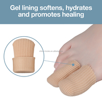 Ampollas de maíz para dedos de los dedos, protectores de dedos, tela elástica cortable, forrada con fundas de gel para los dedos del pie