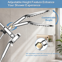 Ensemble de douche à effet pluie avec filtre magnétique chromé, douche à main multi-jets avec jet puissant, disponible pour commande en gros (rénovation)