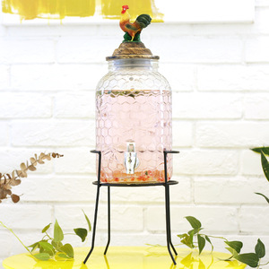 Pot à jus en verre scellé de style européen avec <span class=keywords><strong>robinet</strong></span> en plastique machine à boissons transparente libre-service baril de vin pour restaurant - Product Image 3