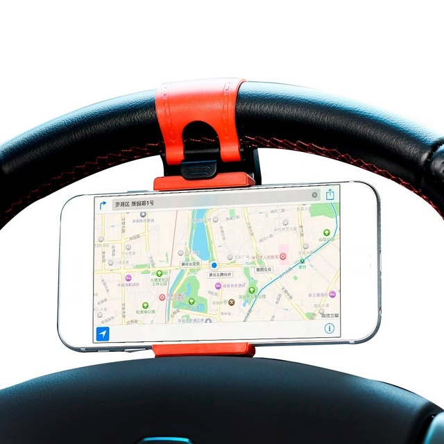 Factory Price Car Steering Wheel Phone Holder Clip Mounted Smart Mobile  Accessories Sample OK Stand Cradle Phone Bracket